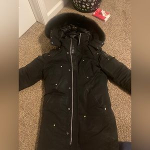 Moose Knuckles Men Stirling Parka black on black fur Size S can fit medium also!